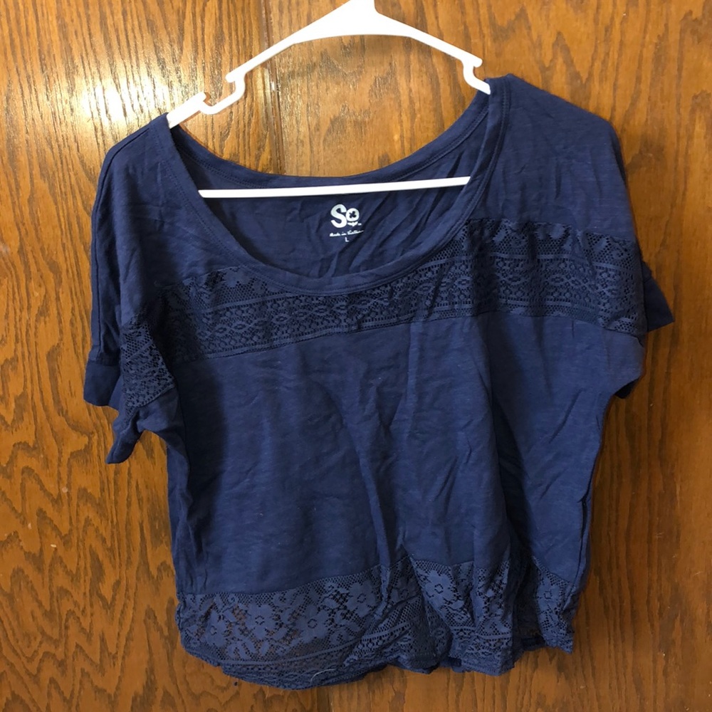 Navy lace top